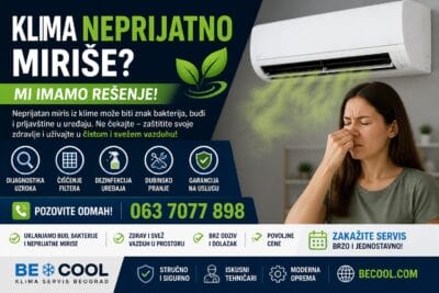 Klima neprijatno miriše 1 klima neprijatno mirise Servis i popravka Klima uredjaja u Beogradu