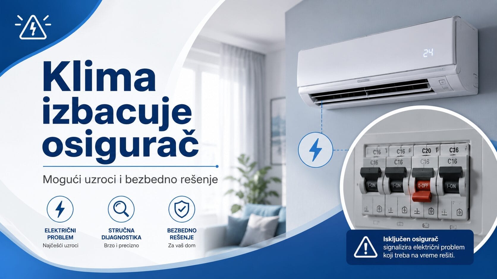 Klima izbacuje osigurač