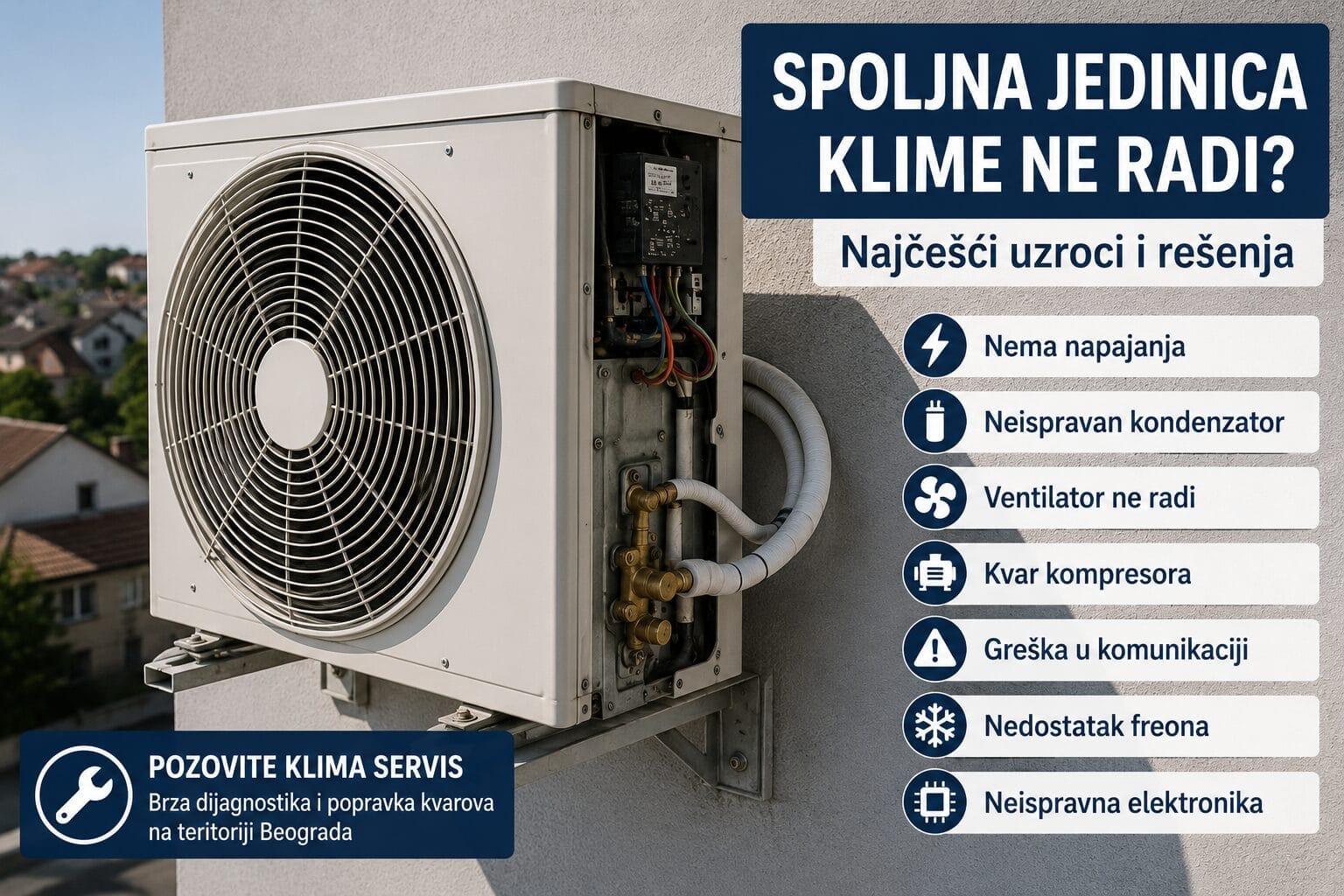 Spoljna jedinica klime ne radi